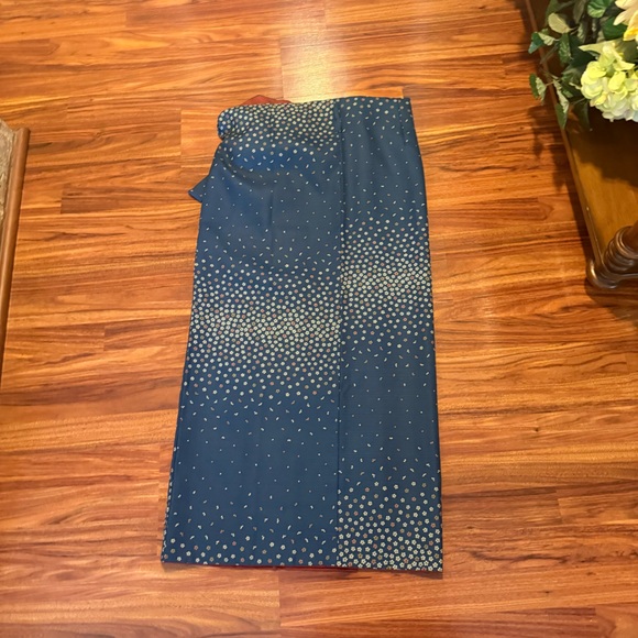 Boho Floral Wrap Skirt Adjustable Tie Waist Navy Ditzy Print One Size - Picture 5 of 5